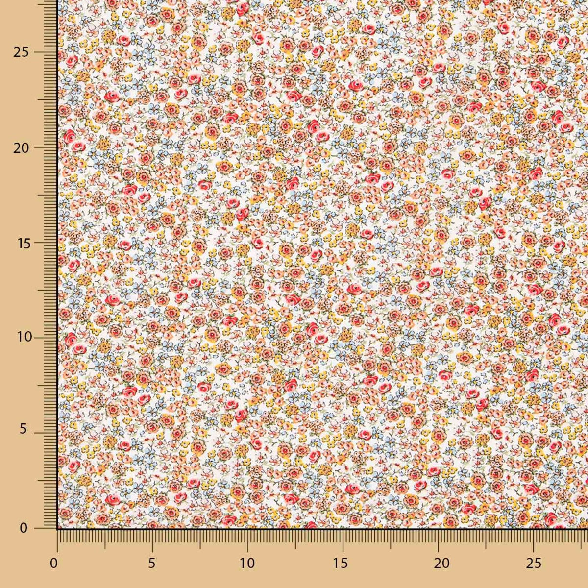 Popeline Viscose Fleur Marron - Ribes y Casals