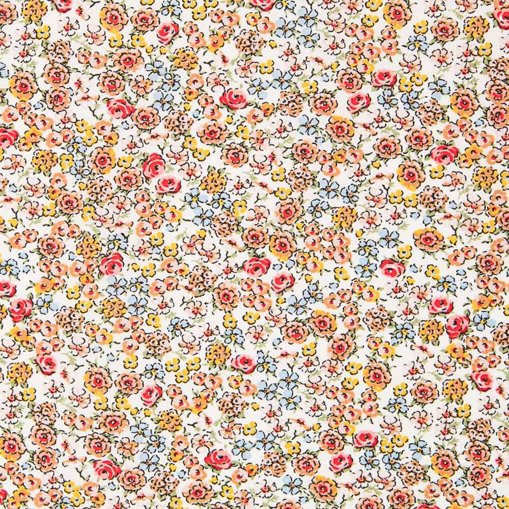 Popeline Viscose Fleur Marron - Ribes y Casals