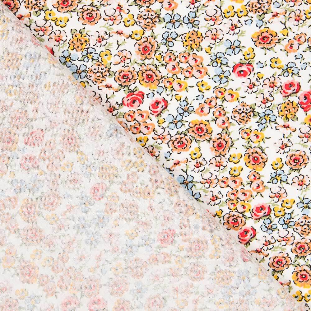 Popeline Viscose Fleur Marron - Ribes y Casals