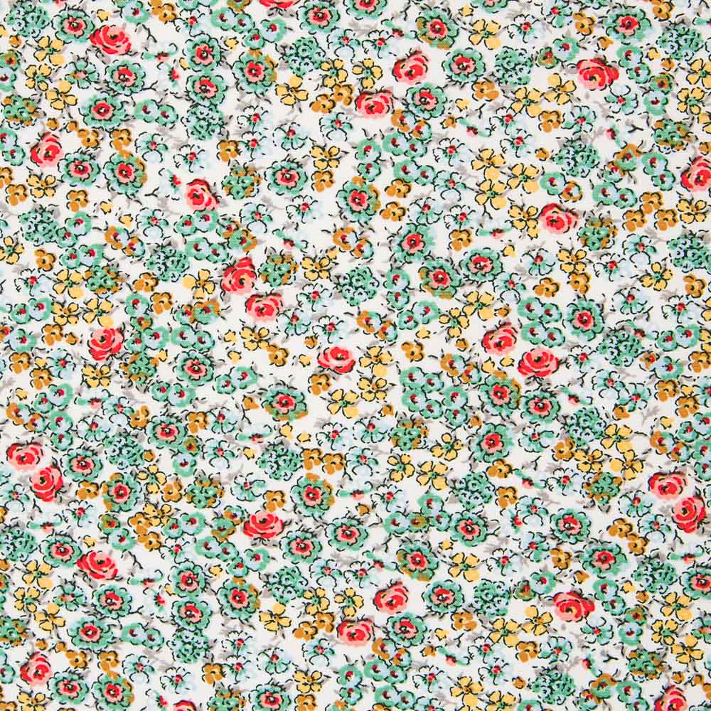 Popeline Viscose Fleur Blanche - Ribes y Casals