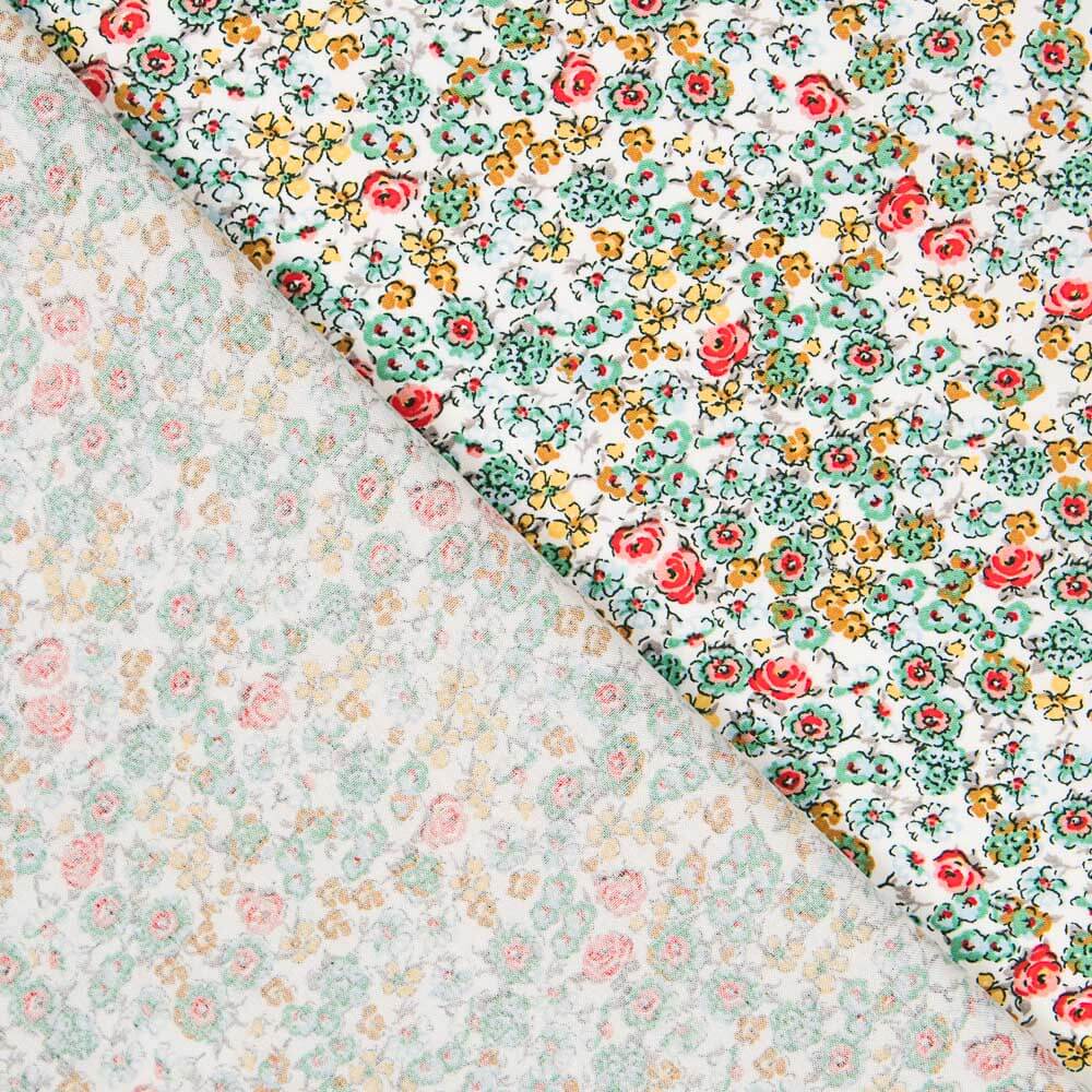 Popeline Viscose Fleur Blanche - Ribes y Casals