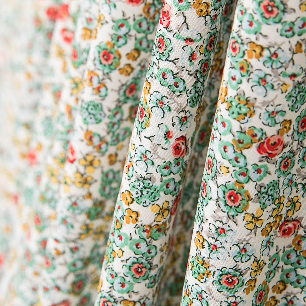 Popeline Viscose Fleur Blanche - Ribes y Casals