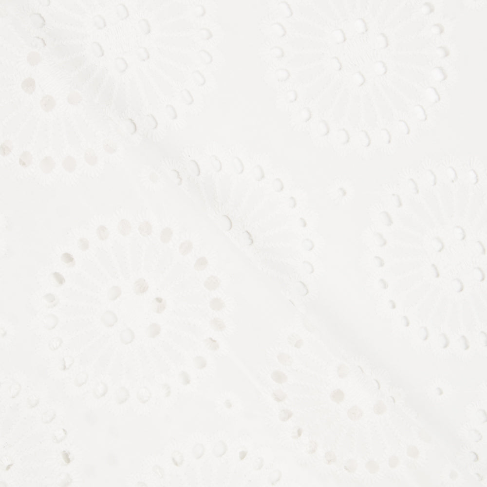 Tissu Broderie Suisse Maxi Fleurs Blanc - Ribes y Casals