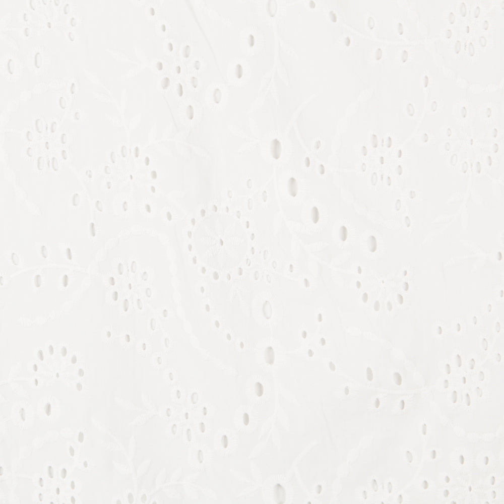 Tissu Broderie Suisse Branches Blanc - Ribes y Casals