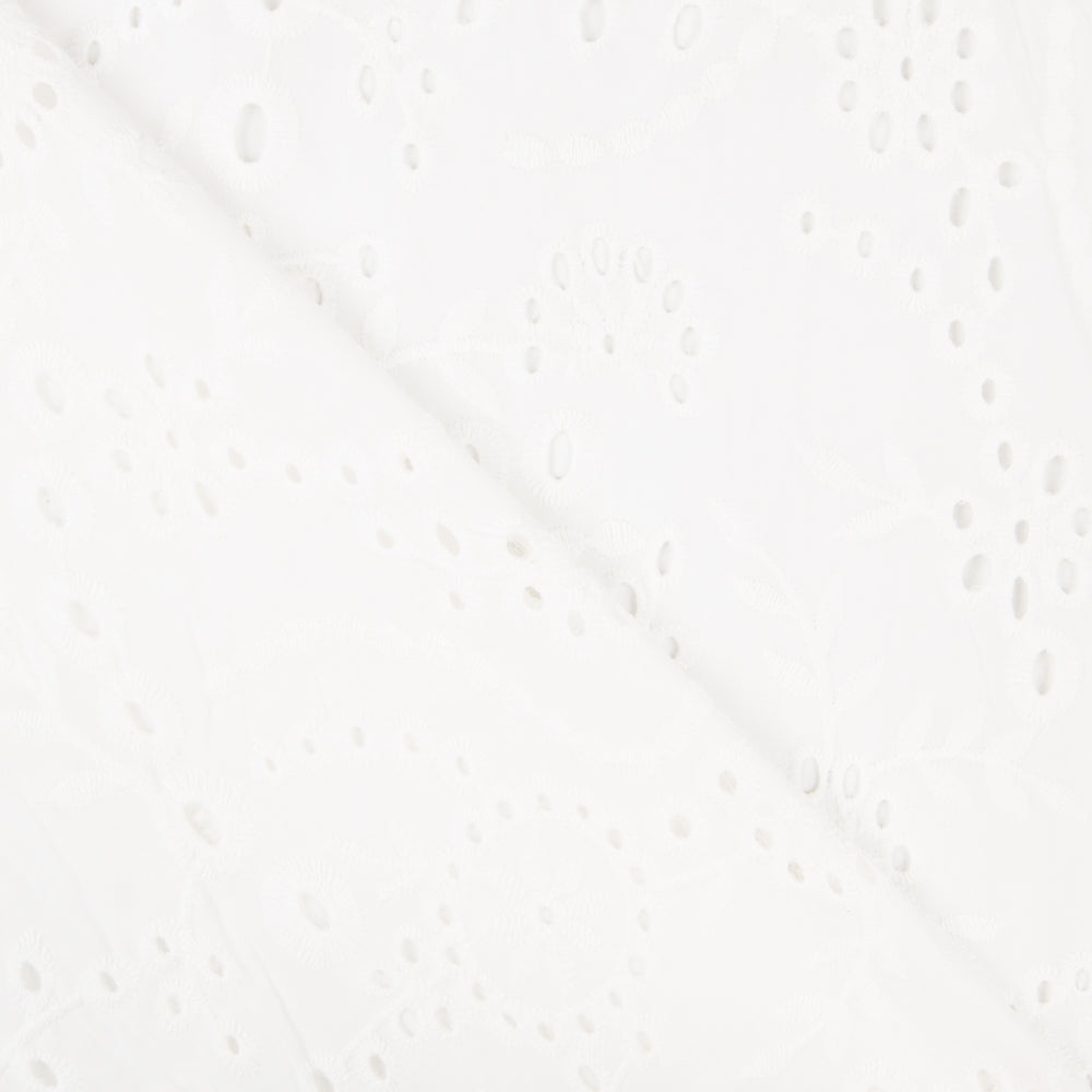 Tissu Broderie Suisse Branches Blanc - Ribes y Casals