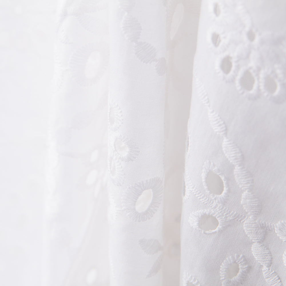 Tissu Broderie Suisse Branches Blanc Cassé - Ribes y Casals