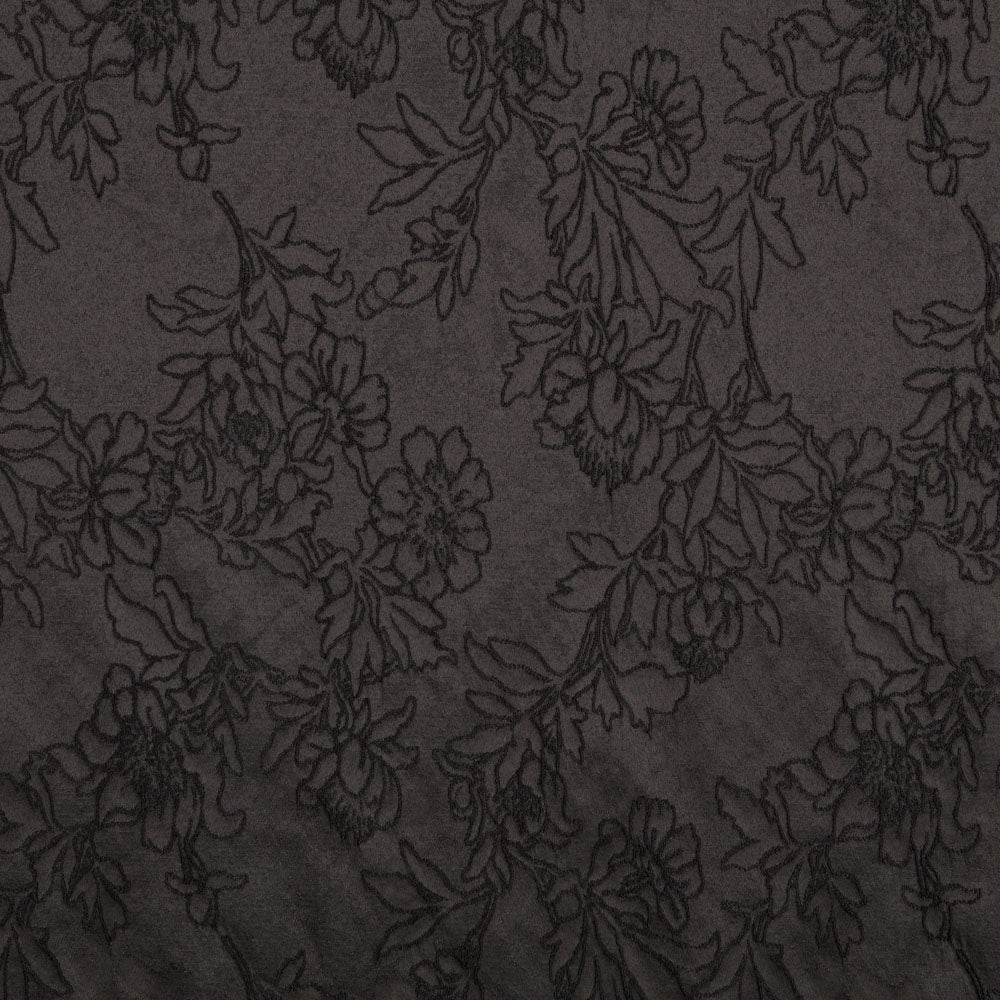 Tissu Brocart Fleur Noir - Ribes y Casals