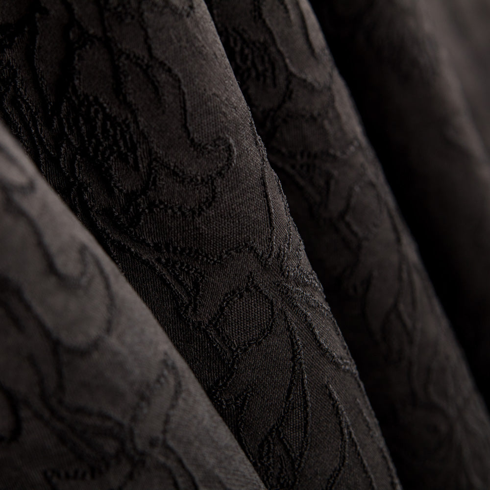 Tissu Brocart Fleur Noir - Ribes y Casals