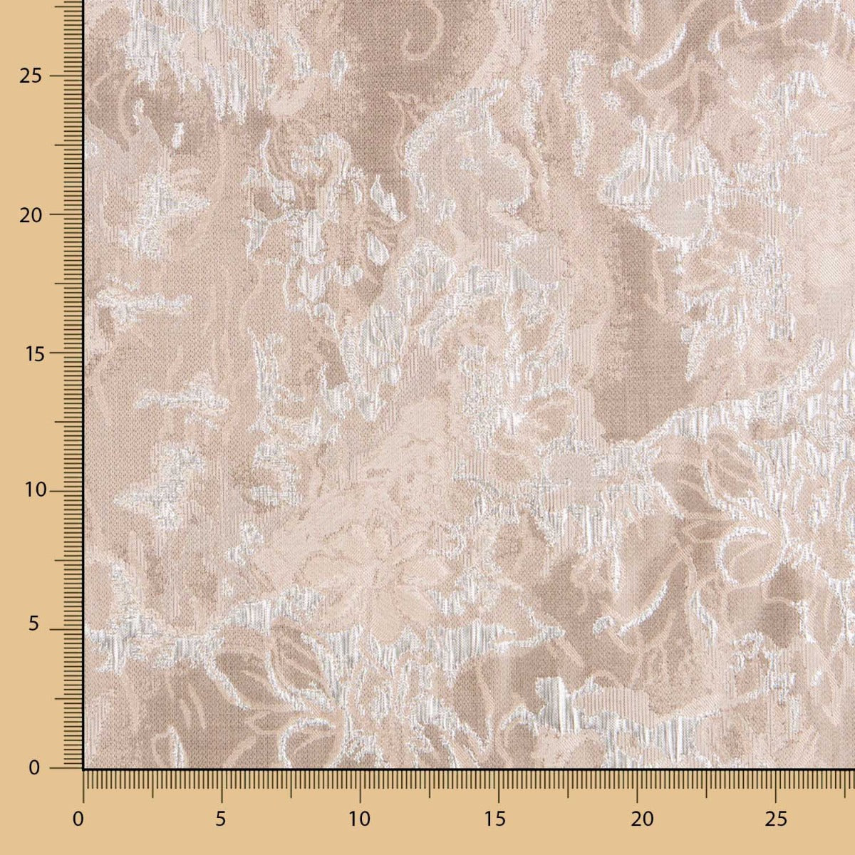 Tissu Brocart Fleur Argent - Ribes y Casals