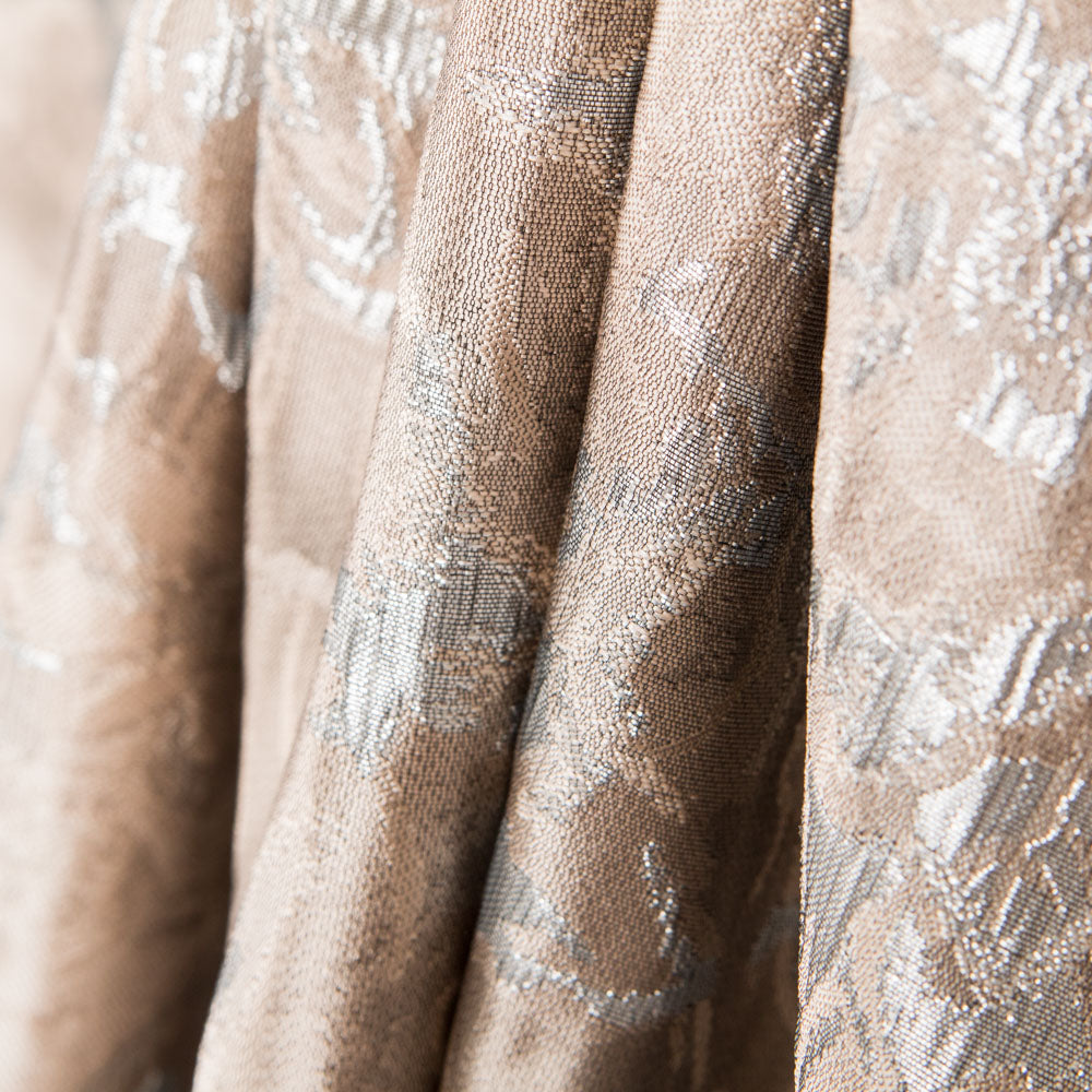 Tissu Brocart Fleur Argent - Ribes y Casals