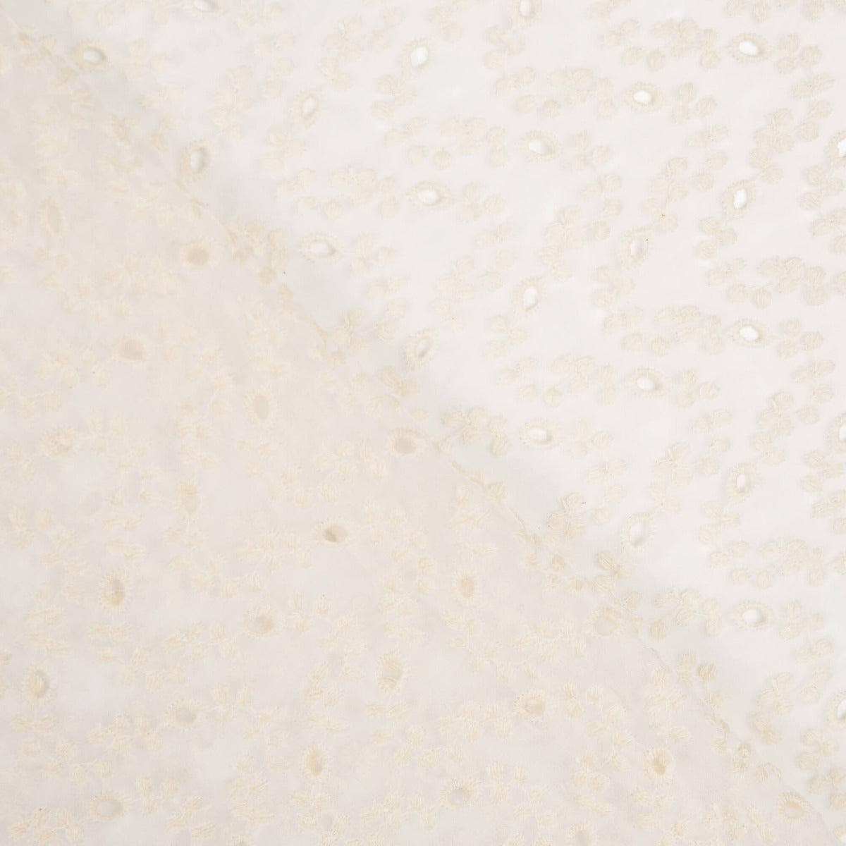 Gaze Polyester Broderie Fleur Ecru - Ribes y Casals