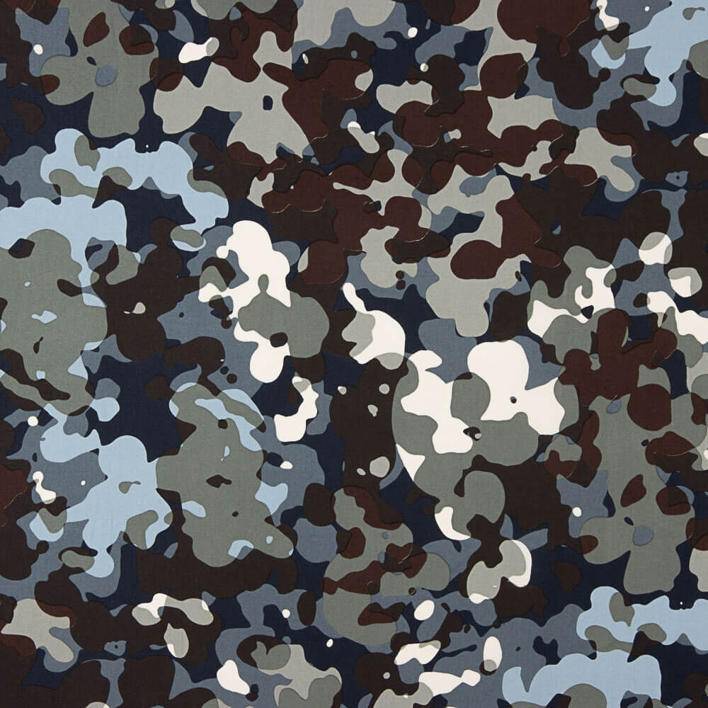 Viscose Camouflage Bleu - Ribes y Casals