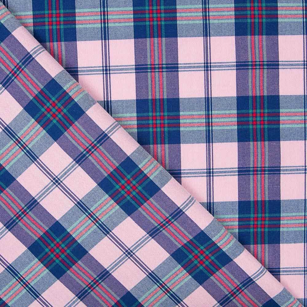 Sergé Carreaux Bleu Rose - Ribes y Casals