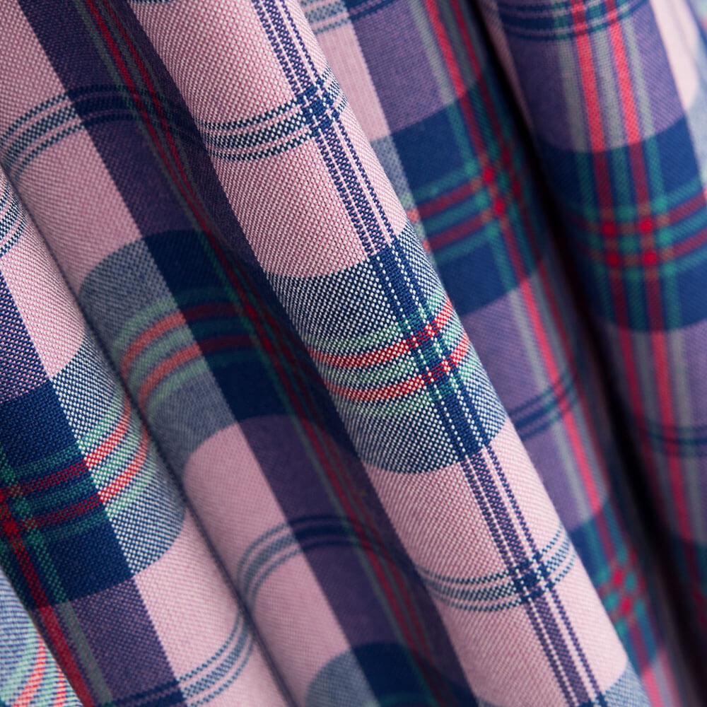 Sergé Carreaux Bleu Rose - Ribes y Casals