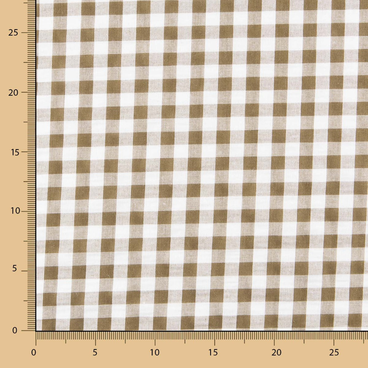 Seersucker Carreaux Maxi Kaki - Ribes y Casals