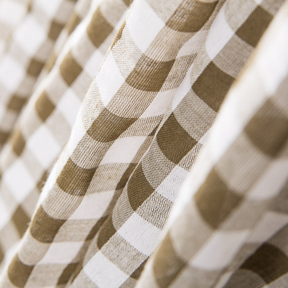 Seersucker Carreaux Maxi Kaki - Ribes y Casals