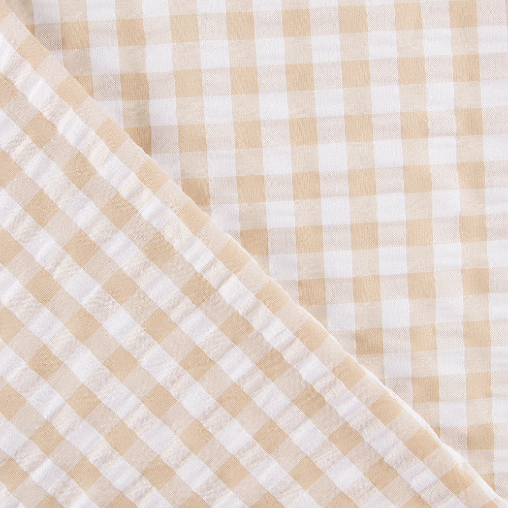 Seersucker Carreaux Maxi Camel - Ribes y Casals