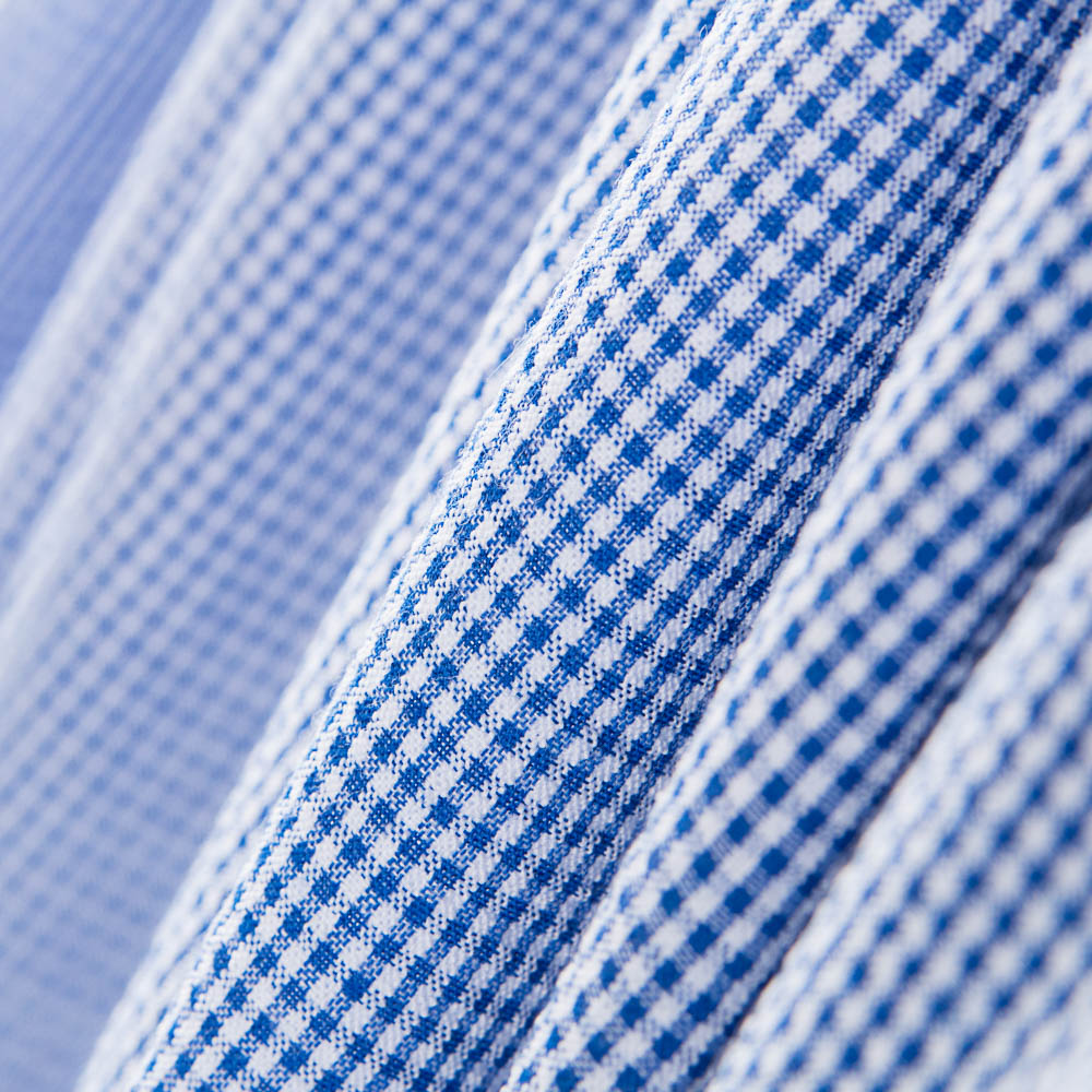 Seersucker Carreaux Mini Bleu Foncé Mix - Ribes y Casals