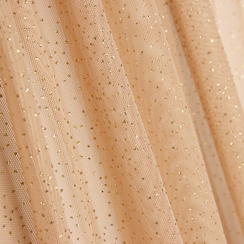 Retal Tela de Tul Brillos Camel 120x150 cm - Ribes y Casals