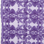 Dentelle Feuille Rebrodée Lila - Ribes y Casals
