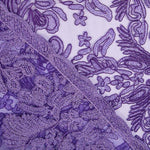 Dentelle Feuille Rebrodée Lila - Ribes y Casals