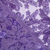 Dentelle Feuille Rebrodée Lila - Ribes y Casals