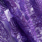 Dentelle Feuille Rebrodée Lila - Ribes y Casals