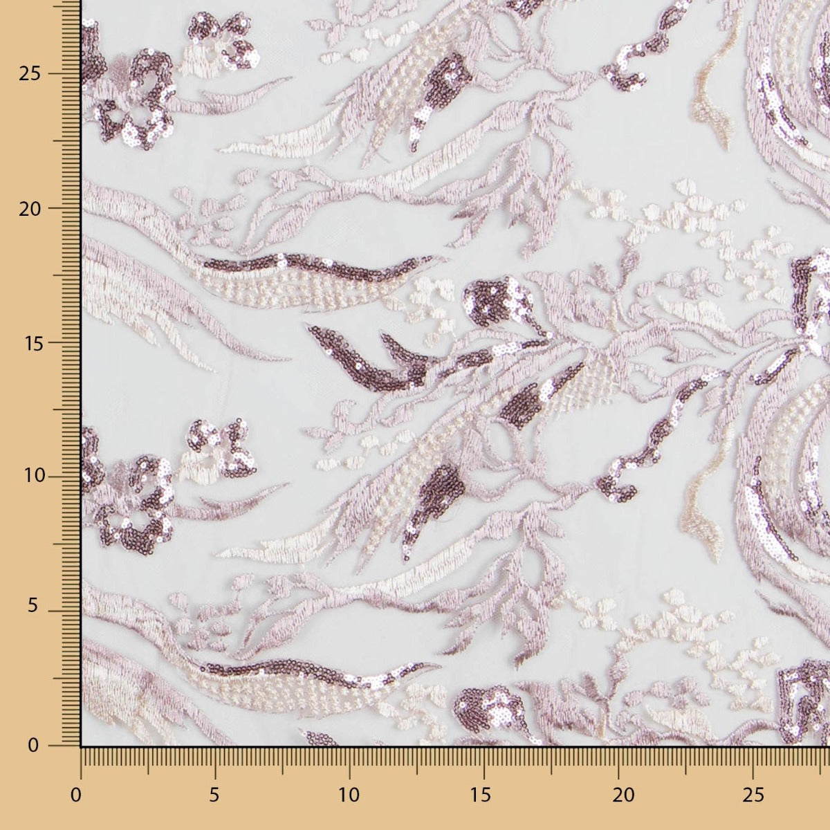 Tissu Dentelle Branches Paillettes Maquillage - Ribes y Casals