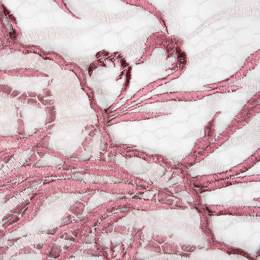 Tissu Dentelle Branches Rose Maquillage - Ribes y Casals