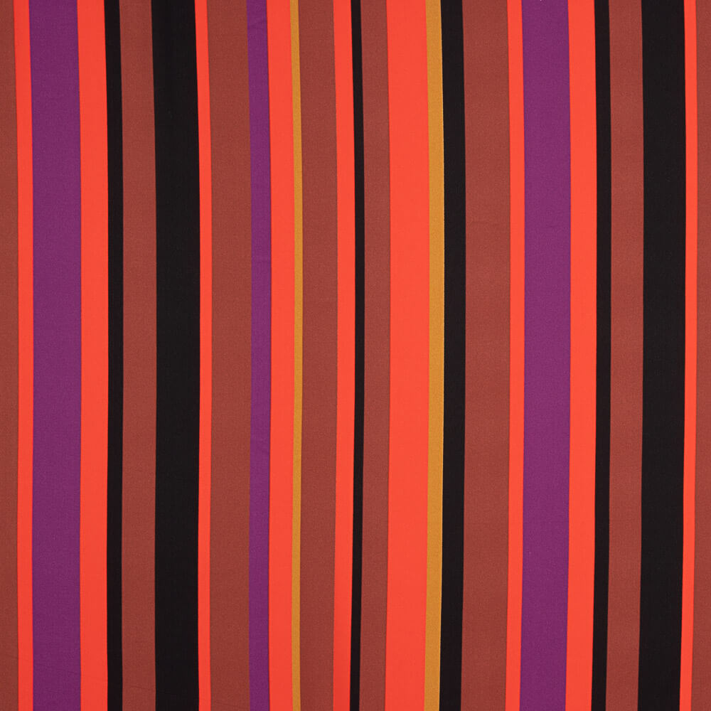 Georgette Imprimé Rayures Fuchsia - Ribes y Casals