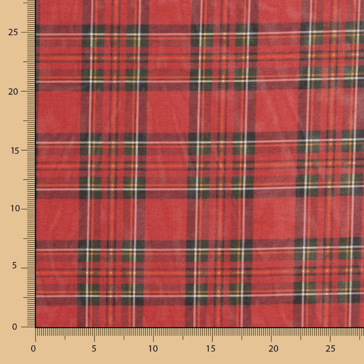 Mousseline polyester tartan rouge - Ribes y Casals