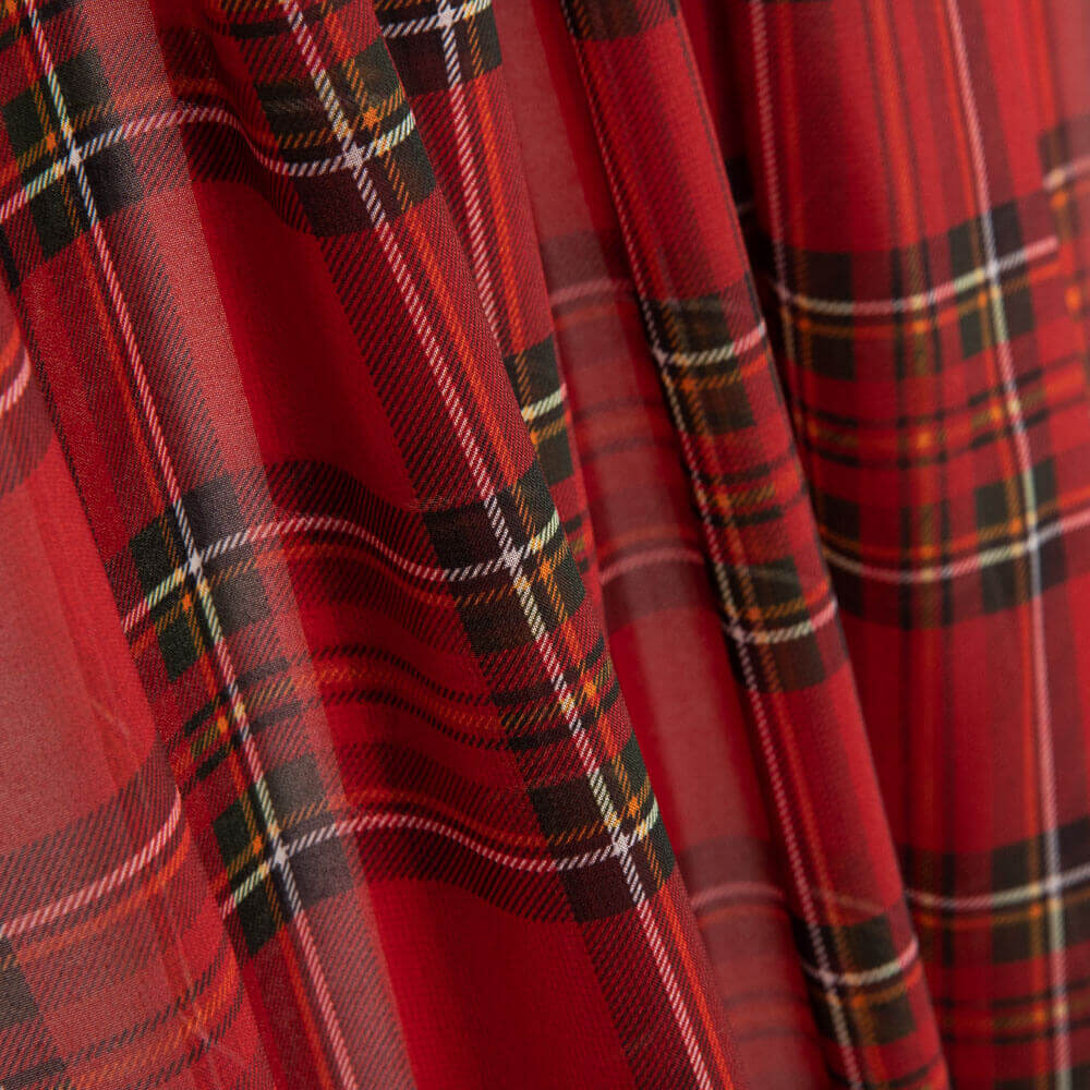 Mousseline polyester tartan rouge - Ribes y Casals