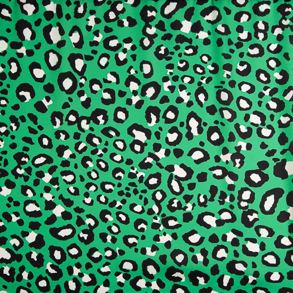 Satin imprimé léopard vert - Ribes y Casals