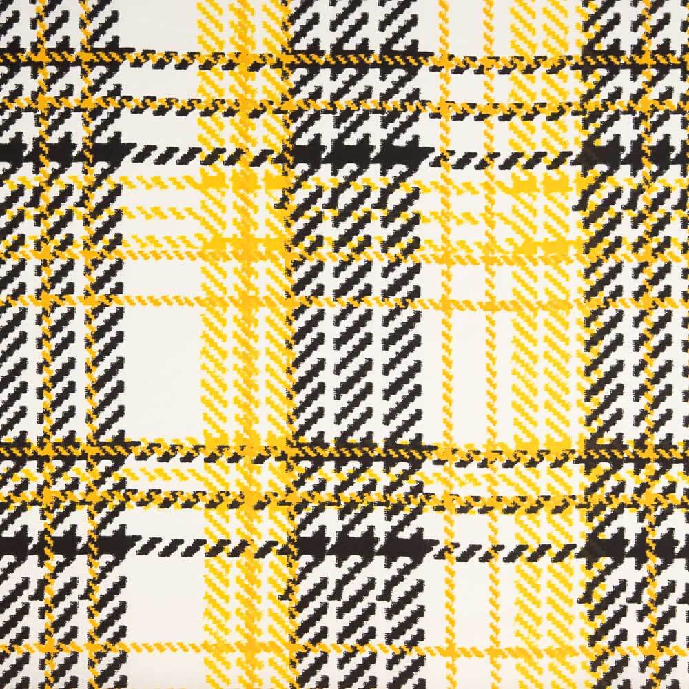 Satin imprimé pied-de-poule jaune - Ribes y Casals