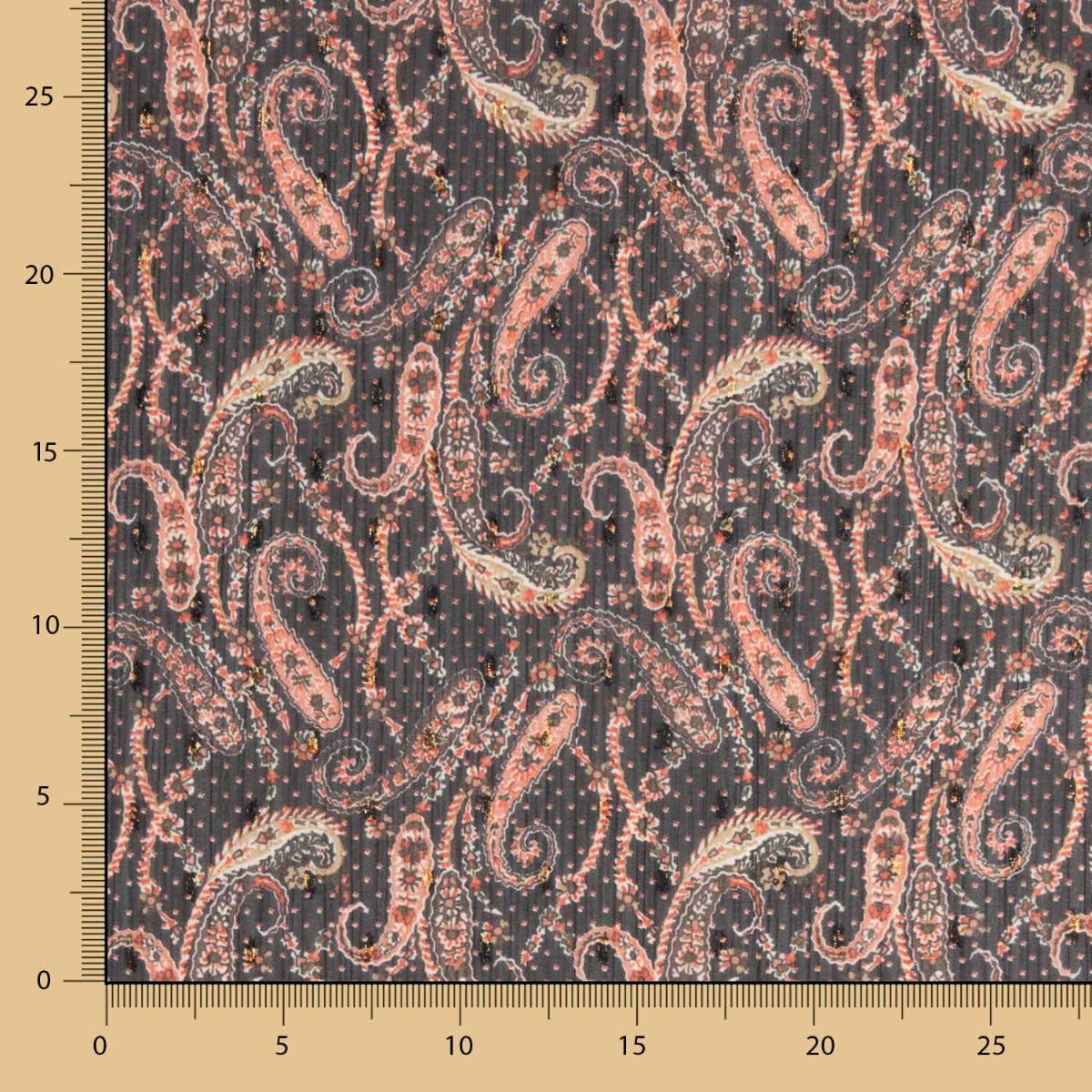 Mousseline Pasiley noire à pois - Ribes y Casals