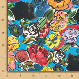 Tissu Polyester Fleur Turquoise - Ribes y Casals