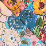 Tissu Polyester Fleur Turquoise - Ribes y Casals