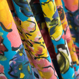 Tissu Polyester Fleur Turquoise - Ribes y Casals