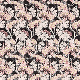 Sergé Spandex Fleur Fond Noir - Ribes y Casals