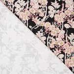 Sergé Spandex Fleur Fond Noir - Ribes y Casals
