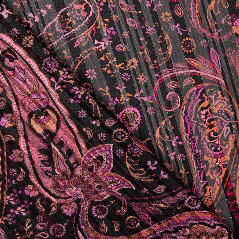 Retal Gasa Lurex Cachemire Fucsia 170x140 cm - Ribes y Casals