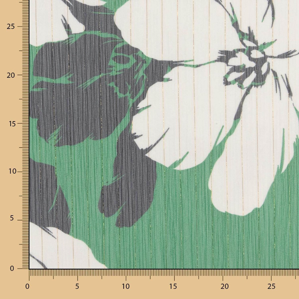 Gasa Lurex Maxi Flor Verde - Ribes y Casals