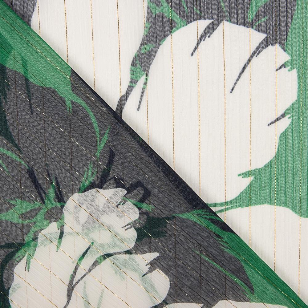 Gasa Lurex Maxi Flor Verde - Ribes y Casals