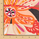 Tissu Mousseline Polyester Maxifleur Orange - Ribes y Casals