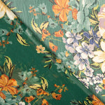 Gasa Poliéster Flor Jardín Verde - Ribes y Casals