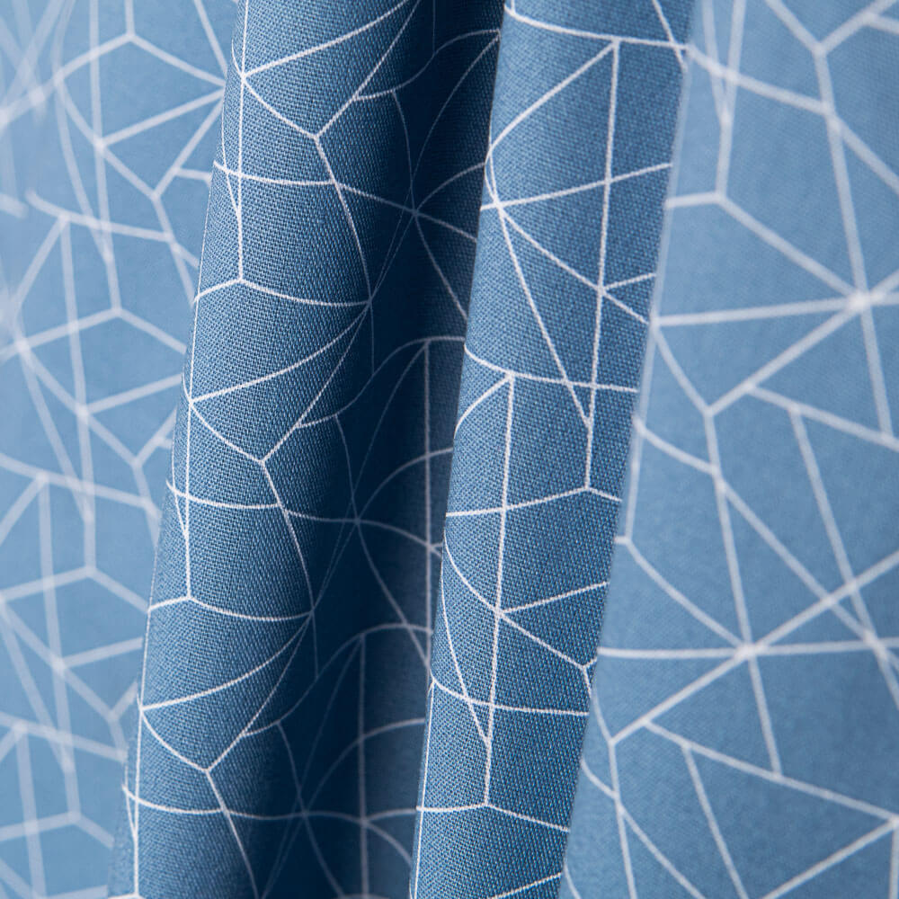 Popeline Pictogrammes Bleu Denim - Ribes y Casals