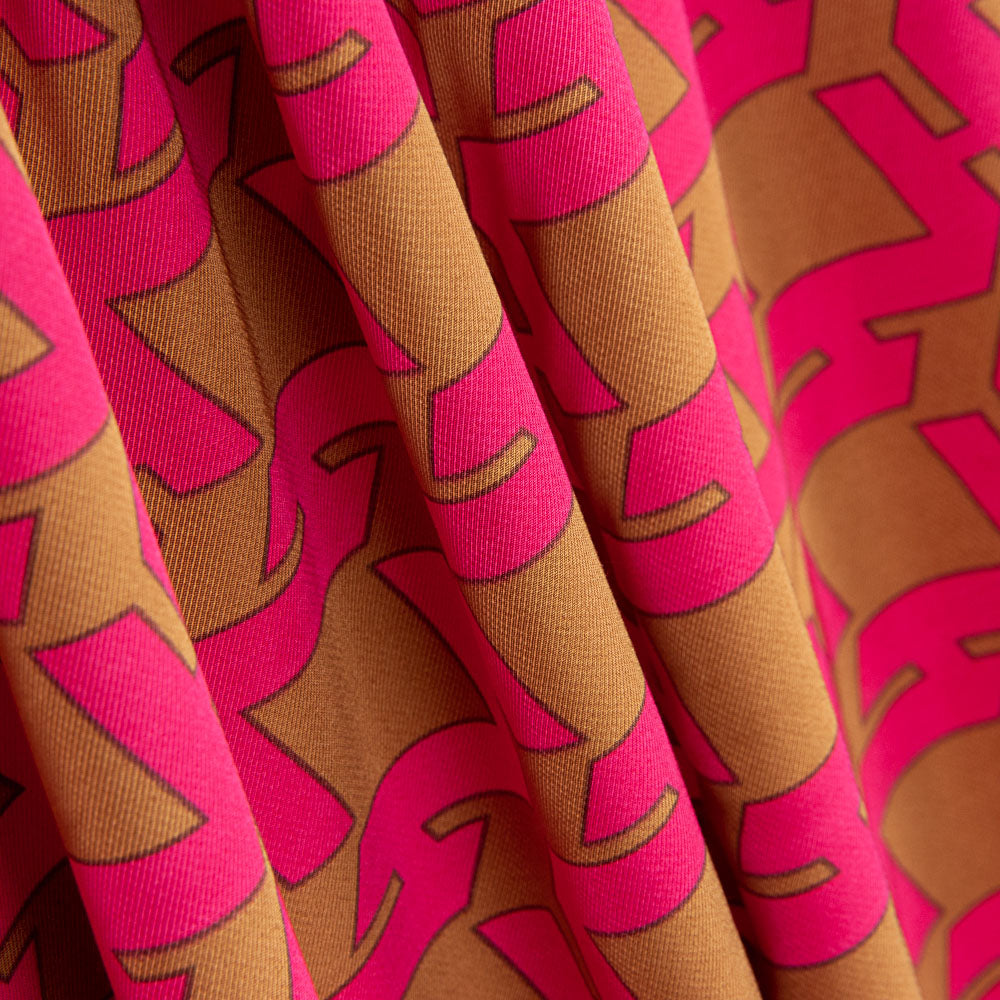 Viscose Imprimé Géométrique Fuchsia - Ribes y Casals