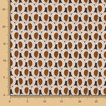 Popeline de Coton Géométrique Marron - Ribes y Casals