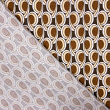 Popeline de Coton Géométrique Marron - Ribes y Casals