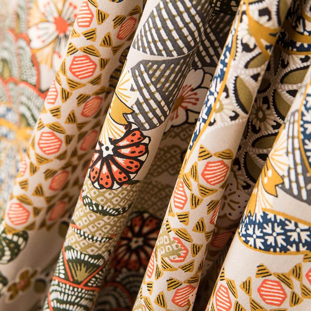 Popeline Viscose Patch Beige - Ribes y Casals